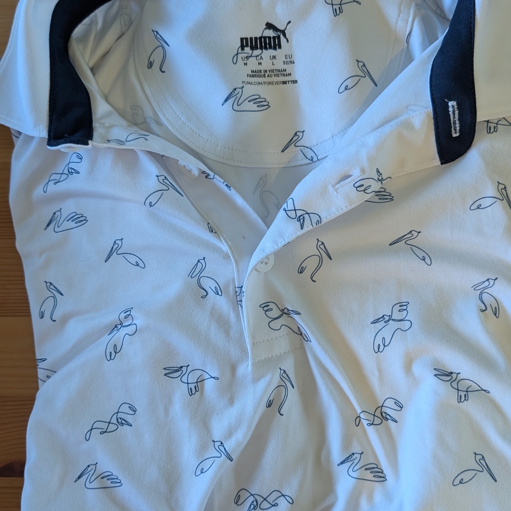 Puma White Polo Shirt with Iconic Logo